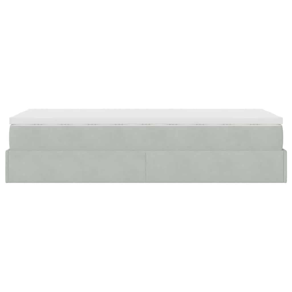 Struttura Letto Pouf con Materasso 90x190 cm in Velluto | homemem39