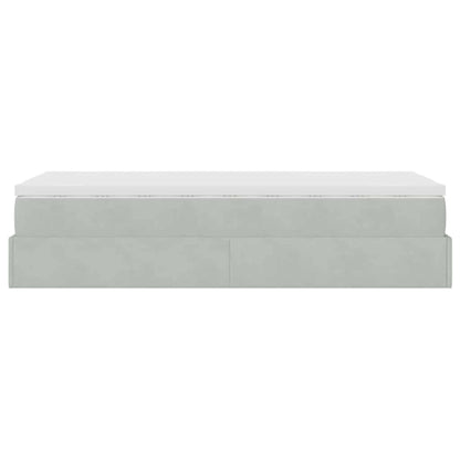 Struttura Letto Pouf con Materasso 90x190 cm in Velluto | homemem39