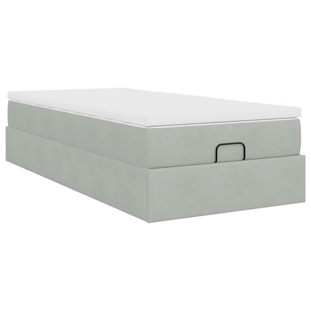 Struttura Letto Pouf con Materasso 90x190 cm in Velluto | homemem39