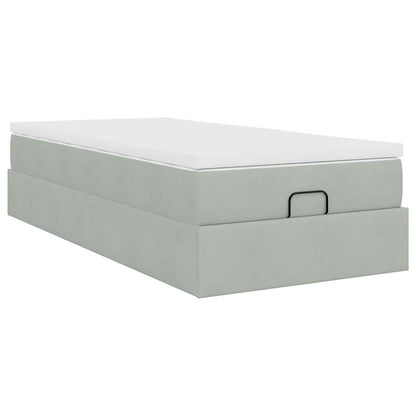 Struttura Letto Pouf con Materasso 90x190 cm in Velluto | homemem39