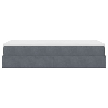 Struttura Letto Pouf con Materasso 90x190 cm in Velluto