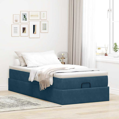Struttura Letto Pouf con Materasso 90x190 cm in Velluto | homemem39