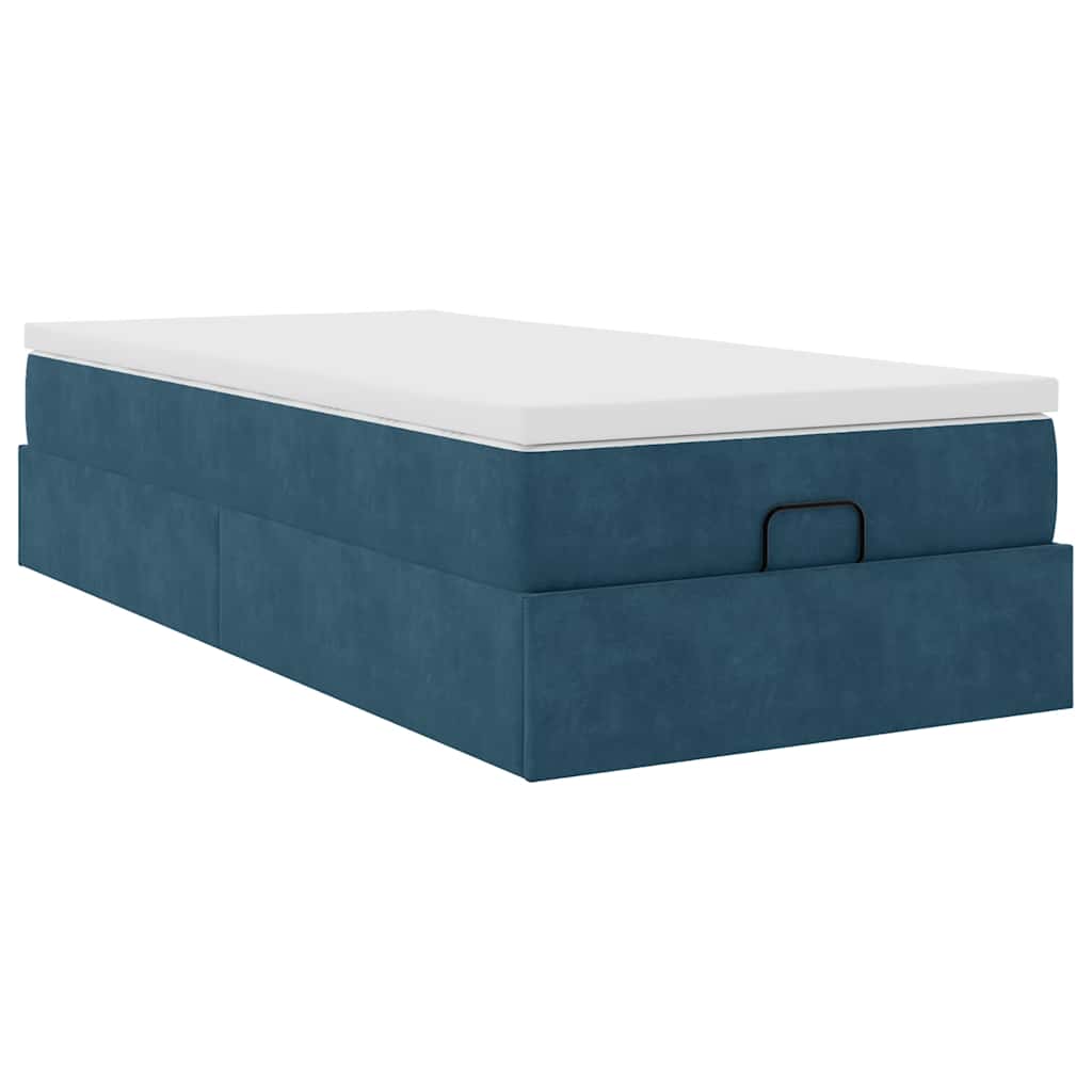 Struttura Letto Pouf con Materasso 90x190 cm in Velluto | homemem39