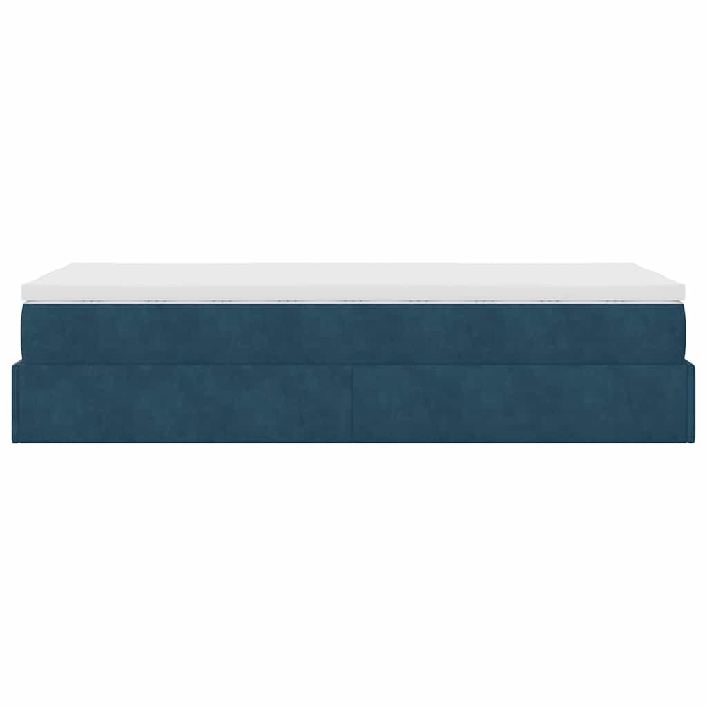 Struttura Letto Pouf con Materasso 90x190 cm in Velluto | homemem39