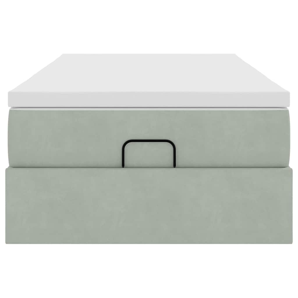 Struttura Letto Pouf con Materasso 90x200 cm in Velluto - homemem39