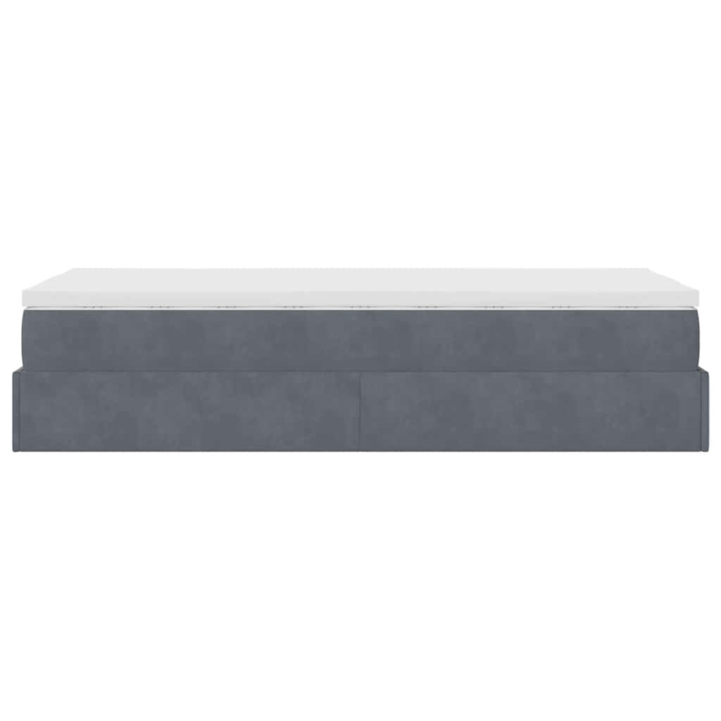 Struttura Letto Pouf con Materasso 90x200 cm in Velluto