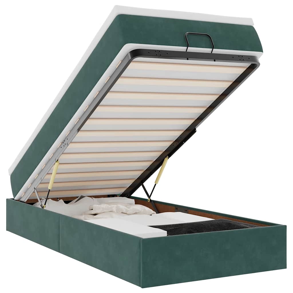 Struttura Letto Pouf con Materasso 90x200 cm in Velluto - homemem39