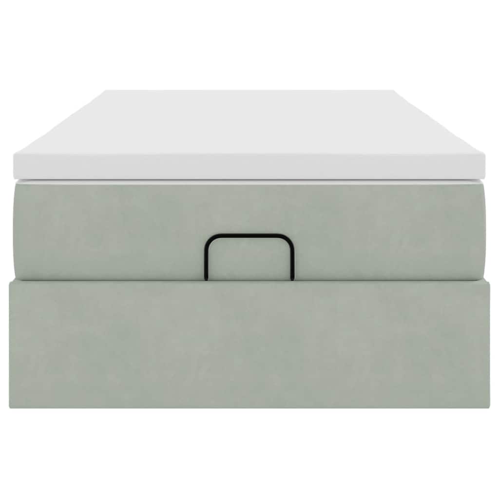 Struttura Letto Pouf con Materasso 100x200 cm Velluto - homemem39