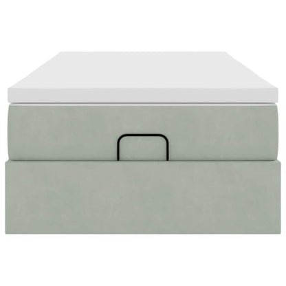 Struttura Letto Pouf con Materasso 100x200 cm Velluto - homemem39