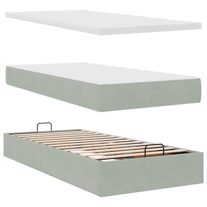 Struttura Letto Pouf con Materasso 100x200 cm Velluto