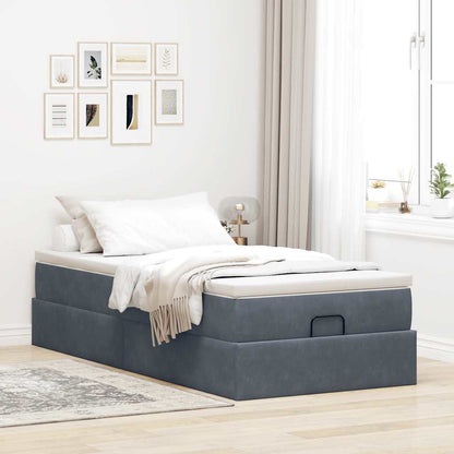 Struttura Letto Pouf con Materasso 100x200 cm Velluto - homemem39