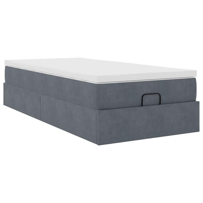 Struttura Letto Pouf con Materasso 100x200 cm Velluto - homemem39