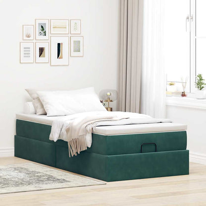 Struttura Letto Pouf con Materasso 100x200 cm Velluto
