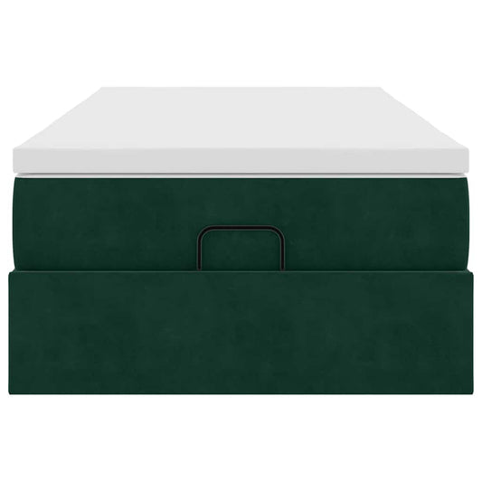 Struttura Letto Pouf con Materasso 100x200 cm Velluto