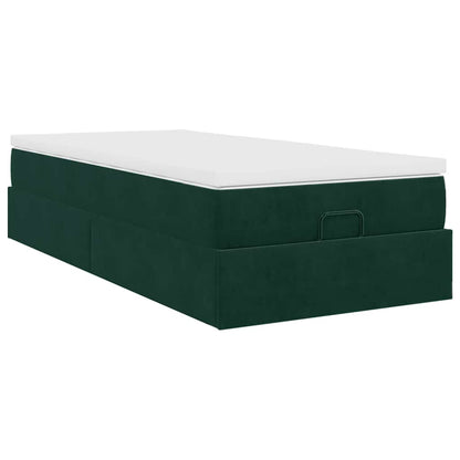 Struttura Letto Pouf con Materasso 100x200 cm Velluto