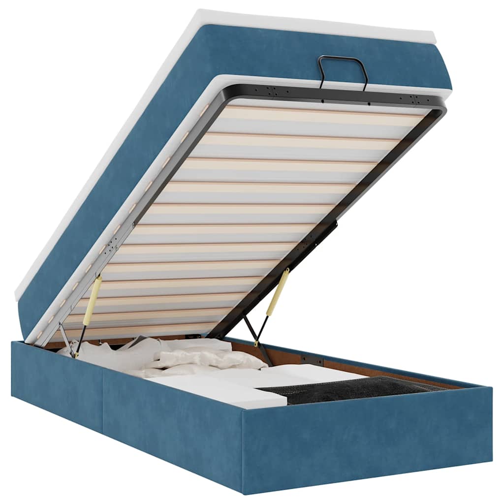 Struttura Letto Pouf con Materasso 100x200 cm Velluto - homemem39