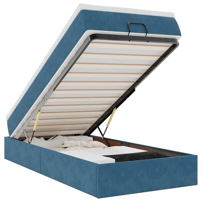 Struttura Letto Pouf con Materasso 100x200 cm Velluto - homemem39