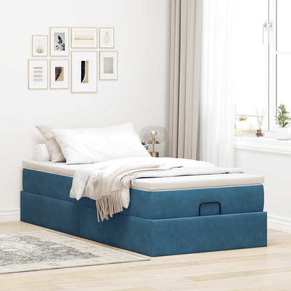 Struttura Letto Pouf con Materasso 100x200 cm Velluto - homemem39