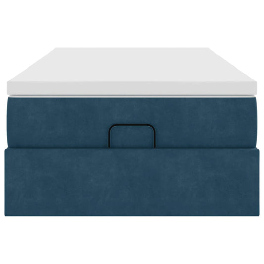 Struttura Letto Pouf con Materasso 100x200 cm Velluto