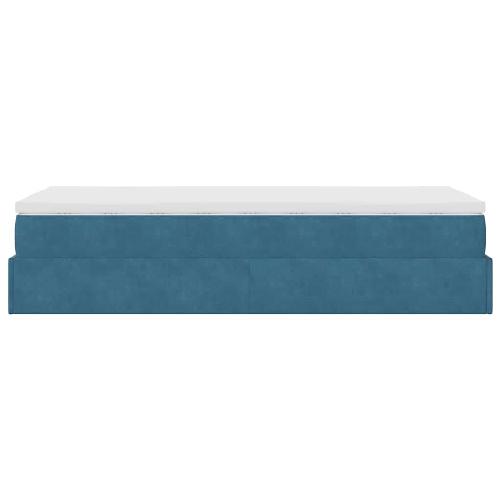 Struttura Letto Pouf con Materasso 100x200 cm Velluto - homemem39