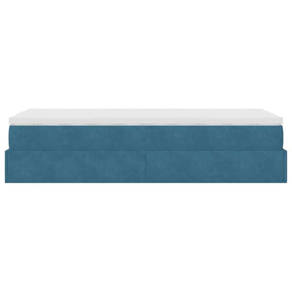 Struttura Letto Pouf con Materasso 100x200 cm Velluto - homemem39