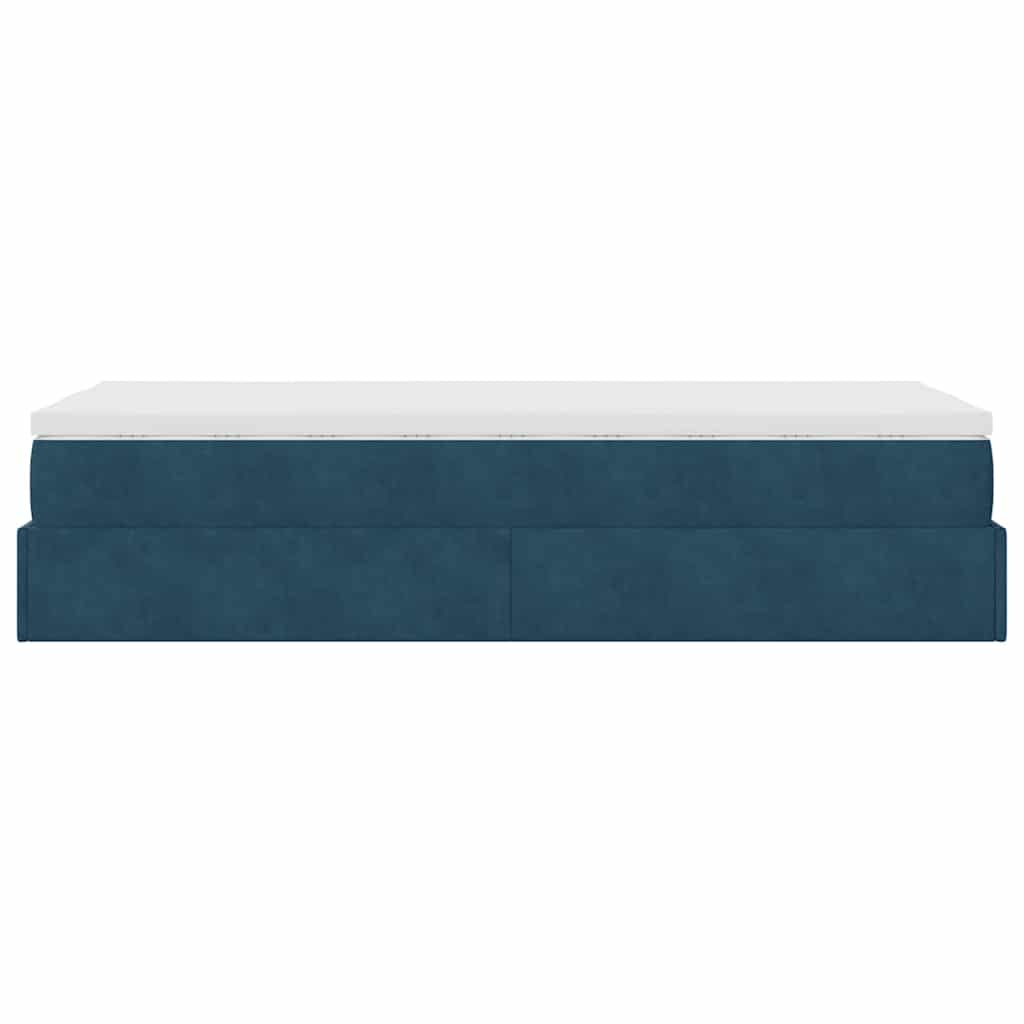 Struttura Letto Pouf con Materasso 100x200 cm Velluto