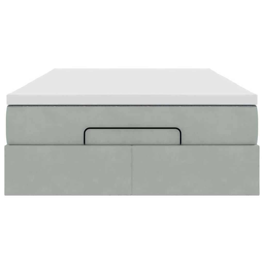 Pouf Letto con Materasso Grigio Chiaro 120x190 cm in Velluto | homemem39