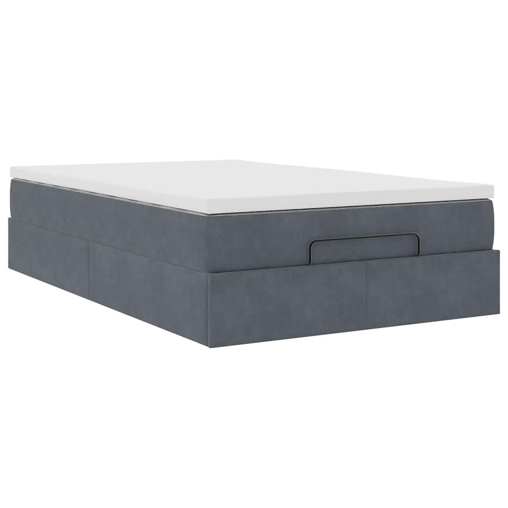 Pouf Letto con Materasso Grigio Scuro 120x190 cm Velluto | homemem39