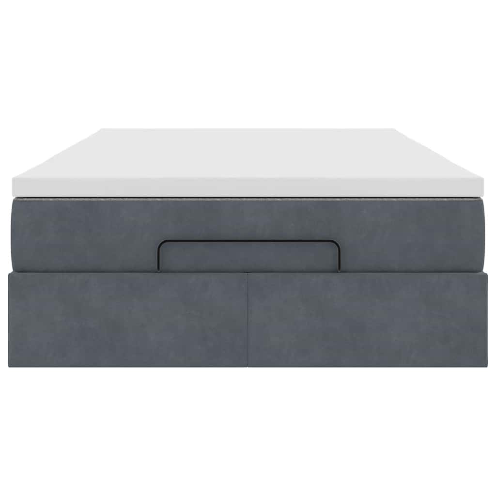 Pouf Letto con Materasso Grigio Scuro 120x190 cm Velluto | homemem39