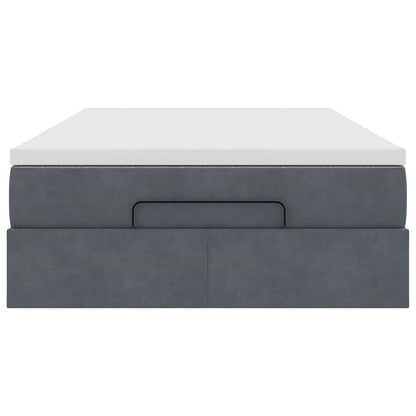 Pouf Letto con Materasso Grigio Scuro 120x190 cm Velluto | homemem39
