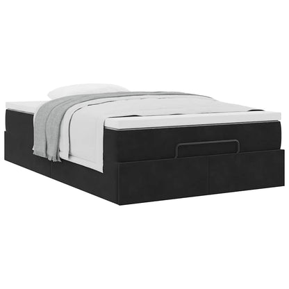 Pouf Letto con Materasso Nero 120x190 cm Velluto | homemem39