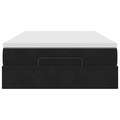 Pouf Letto con Materasso Nero 120x190 cm Velluto | homemem39
