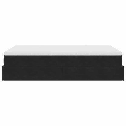Pouf Letto con Materasso Nero 120x190 cm Velluto | homemem39