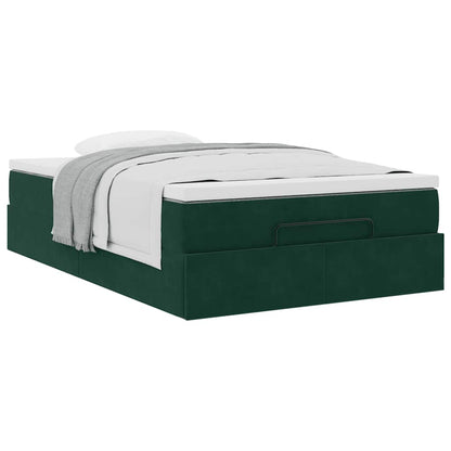 Pouf Letto con Materasso Verde Scuro 120x190 cm Velluto | homemem39