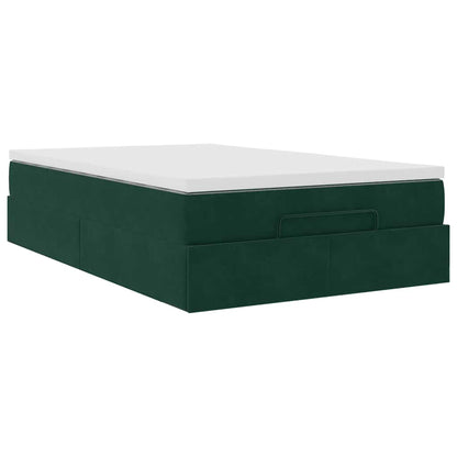 Pouf Letto con Materasso Verde Scuro 120x190 cm Velluto | homemem39