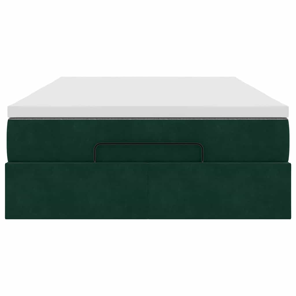 Pouf Letto con Materasso Verde Scuro 120x190 cm Velluto | homemem39