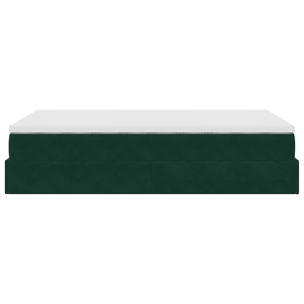 Pouf Letto con Materasso Verde Scuro 120x190 cm Velluto | homemem39