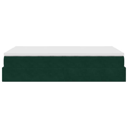 Pouf Letto con Materasso Verde Scuro 120x190 cm Velluto | homemem39