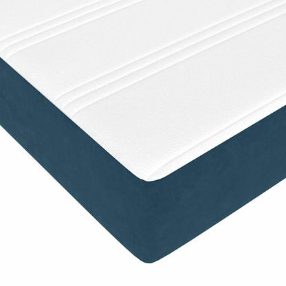 Pouf Letto con Materasso Blu Scuro 120x190 cm Velluto