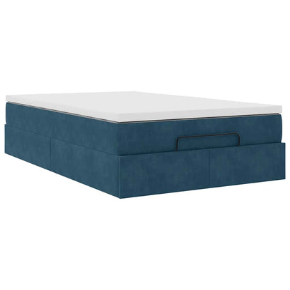 Pouf Letto con Materasso Blu Scuro 120x190 cm Velluto | homemem39