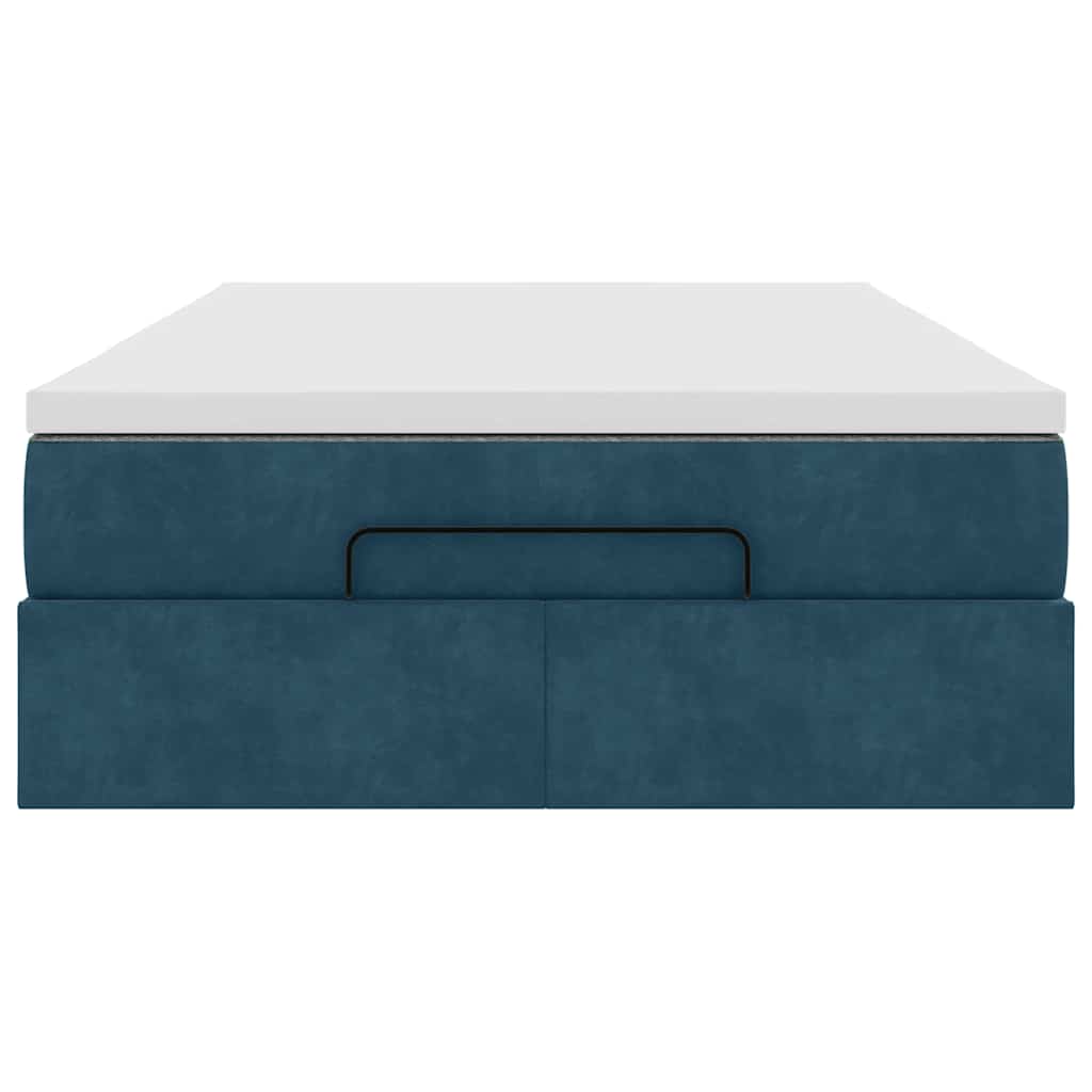 Pouf Letto con Materasso Blu Scuro 120x190 cm Velluto | homemem39