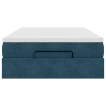 Pouf Letto con Materasso Blu Scuro 120x190 cm Velluto | homemem39