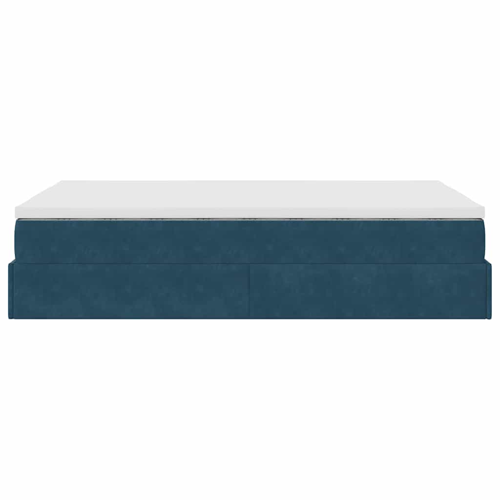 Pouf Letto con Materasso Blu Scuro 120x190 cm Velluto | homemem39