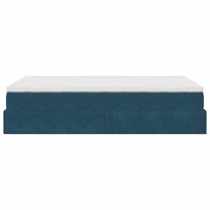 Pouf Letto con Materasso Blu Scuro 120x190 cm Velluto | homemem39