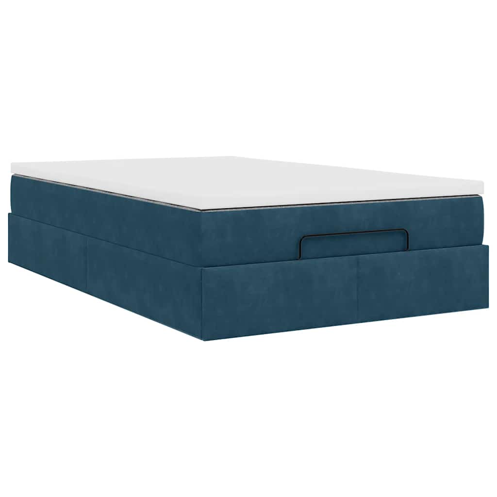 Pouf Letto con Materasso Blu Scuro 120x190 cm Velluto | homemem39