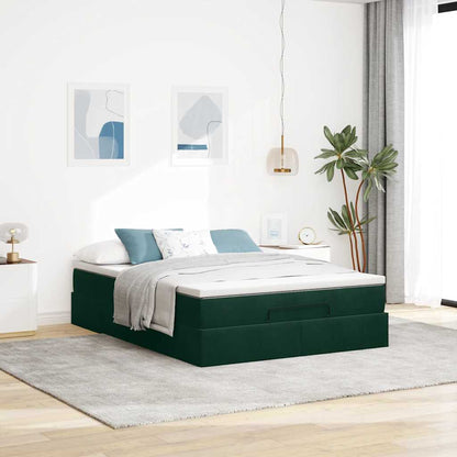Struttura Letto Pouf con Materasso 140x190 cm in Velluto | homemem39