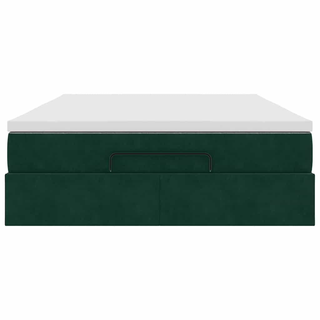 Struttura Letto Pouf con Materasso 140x190 cm in Velluto | homemem39