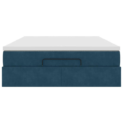 Struttura Letto Pouf con Materasso 140x190 cm in Velluto