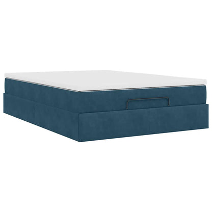 Struttura Letto Pouf con Materasso 140x190 cm in Velluto
