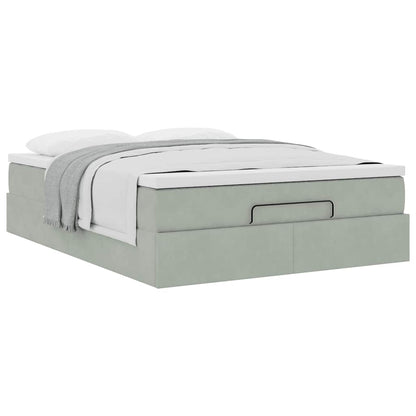 Struttura Letto Pouf con Materasso 140x200 cm in Velluto - homemem39